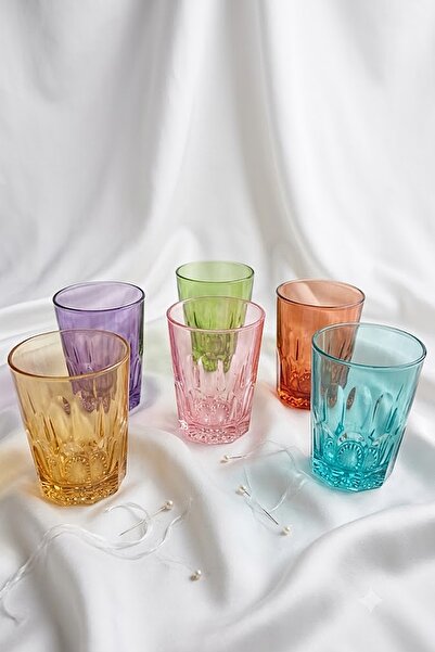 DECOSTYLE Aura Cold-Cutting Custom-Made 6 Piece Crystal Cut Colorful Glass Cu...