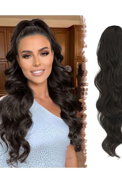 Dotail Extensie de păr, Ondulată, Cu clipsuri, Lungime 60 cm, Păr sintetic, N...