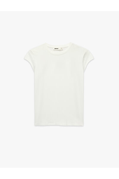 Koton Cotton Regular Fit Cap Sleeve Crew Neck Basic T-Shirt