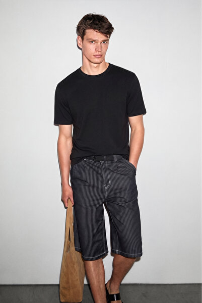 GRIMELANGE Fayon Men's Soft and Flexible Fabric Organic Cotton Round Neck Bla...