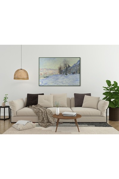 Pegziz Pictură Claude Monet Lavacourt sub zăpadă |   Decor de perete înrămat ...