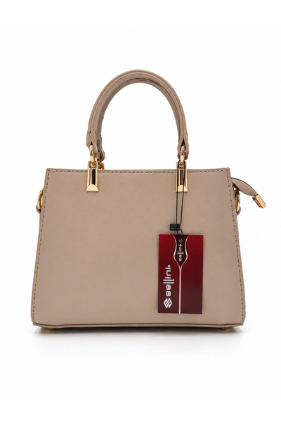 Sellini Livia Women's Gold Detailed Mink Crossbody Shoulder Bag