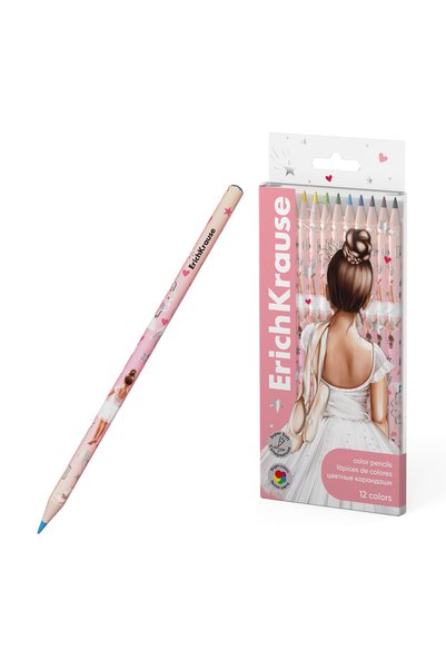 OEM Creioane colorate ErichKrause cu vârf rotund, 12 culori/set