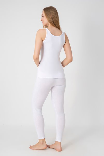 ROCMAY Women's White Modal Long Leggings Flexible Sports Casual Leggings - 1005
