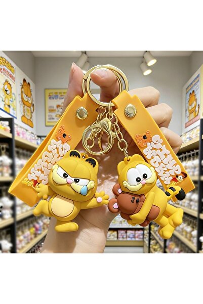 Choice3 funko S 2PCS Garfield 3D Silicone Keychain Set Cartoon Cat Figure Bag...