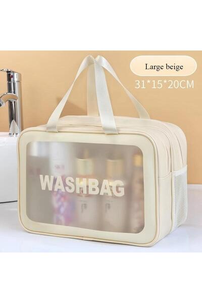 Choice4 large beige HOMEFISH Large capacity transparent dry wet separation do...