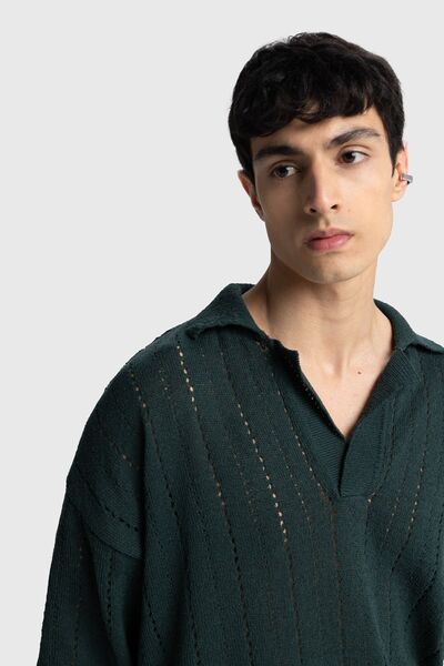 Hiccup GIESTO Tricou polo bărbătesc din bumbac, texturat
