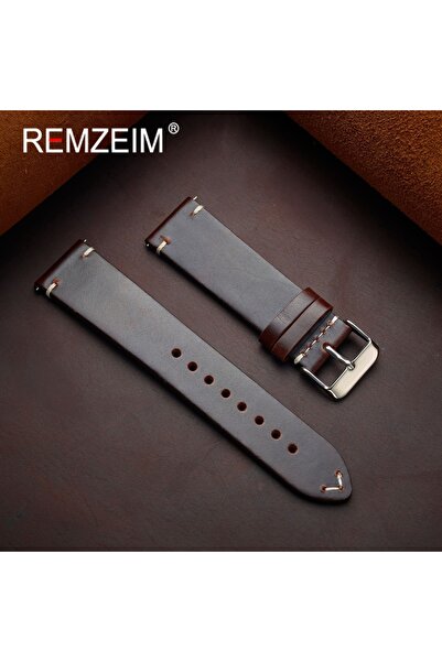 Choice13 20mm Dark Brown Universal Oil Wax Genuine Leather Watch Strap 18mm 1...