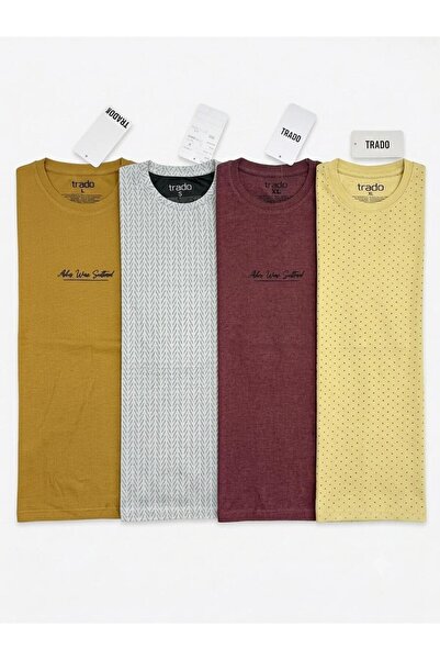 BLACK Trado 4'lü Kombin T-shirt Paketi - Çok Renkli / Çeşitli Desenler