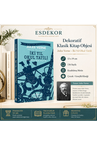 esdekor Jules Verne Themed Turquoise Decorative Shelf Figure 13X19 cm