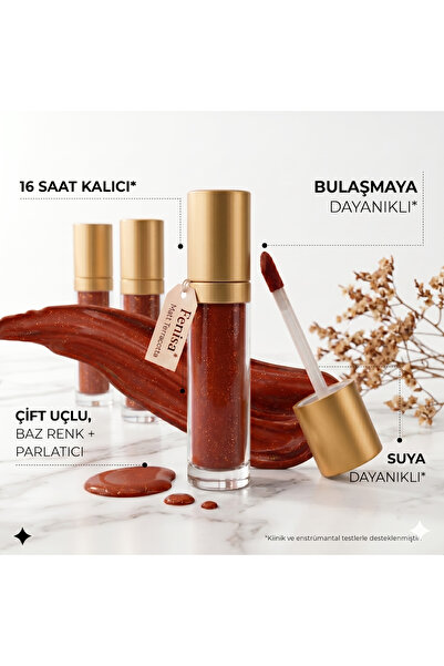 FENİSA Ruj - Unlimited Beauty - FL004 Matt Terracotta - Uzun Süre Kalıcı Parl...