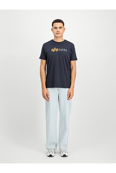 Alpha Industries Tricou bărbătesc Alpha Label albastru