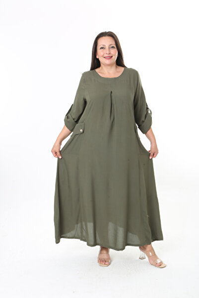XL Modam Women's Woven Whiscone Large Size Dress