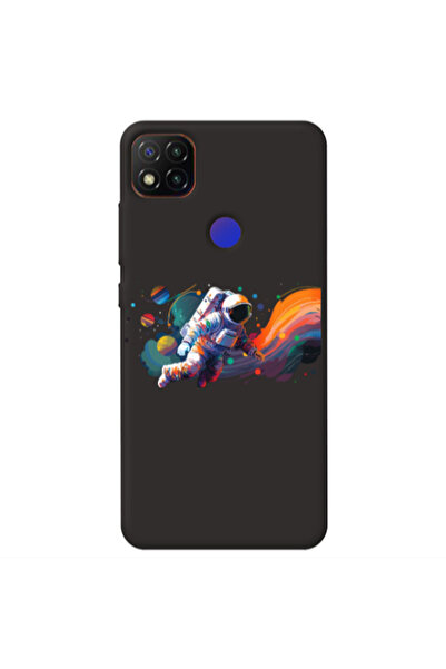 Other Xiaomi Redmi 9c Rainbow Space Black Colored Silicone TPU Θήκη
