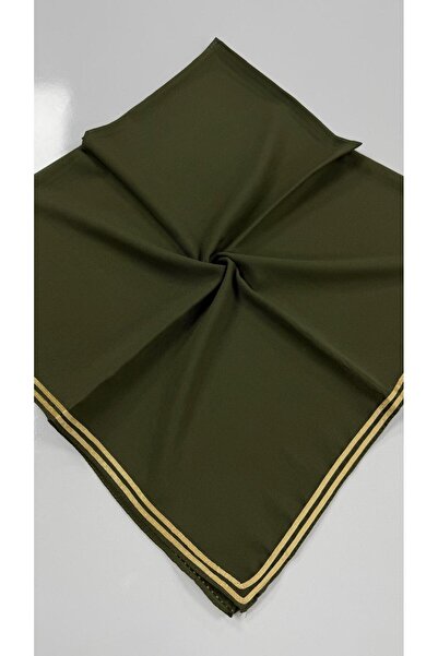 LORENDA Medina Silk Scarf with Gold Stripes Writing