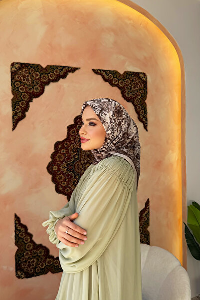 KUQOS وشاح نوستالجيك جاردن أكوا الناعم للنساء بنمط الزهور العتيق