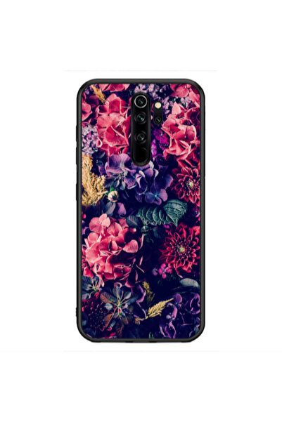 Other Xiaomi Redmi Note 8 Pro Purple and pink flowers Black Glossy Θήκη