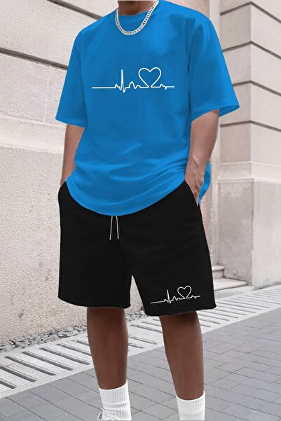 ZEMLİYA Sara Unisex Oversize Shorts Set Short Sleeve T-Shirt Comfortable Fit ...