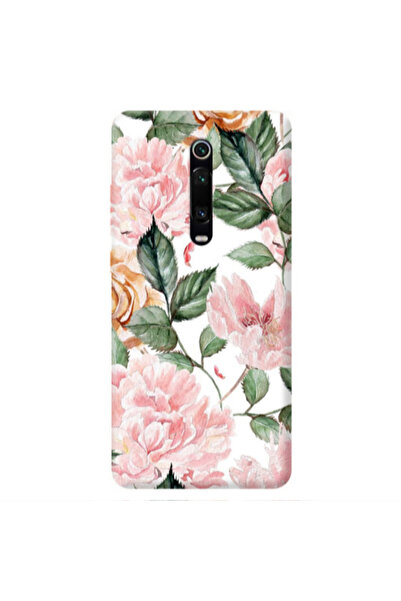 Other Xiaomi Mi 9T Pink rose and laves Transparent Silicone TPU Θήκη