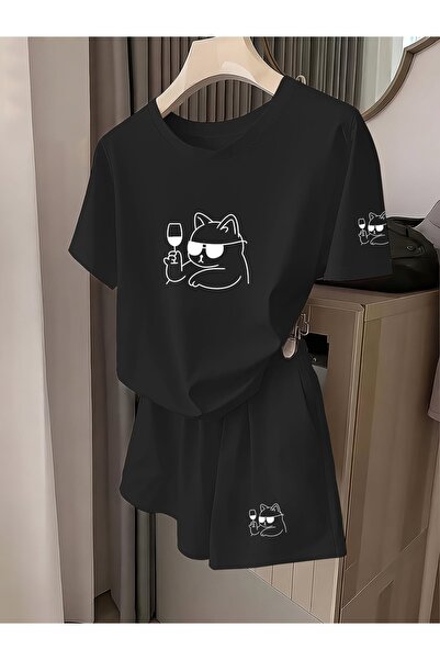 ZEMLİYA Sara Unisex Oversize Shorts Set Short Sleeve T-Shirt Comfortable Fit ...