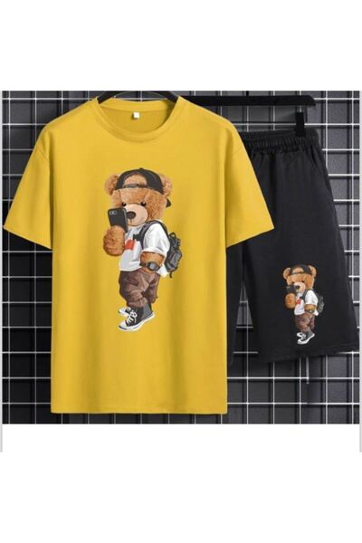 ZEMLİYA Sara Unisex Oversize Shorts Set Short Sleeve T-Shirt Comfortable Fit ...