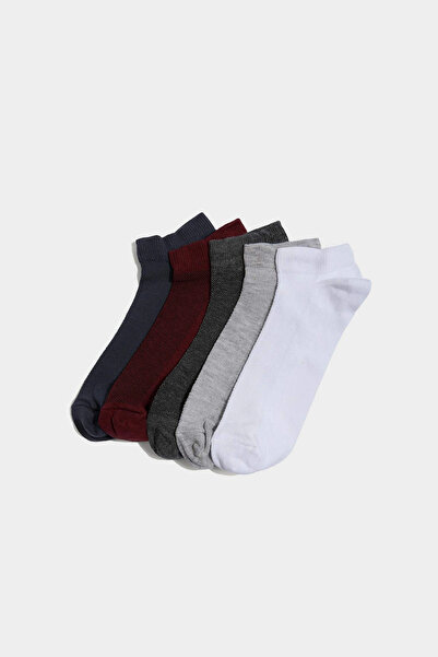 DeFacto F5276Axkr1 Multi-Colored Men's 5-Piece Cotton Booties Socks
