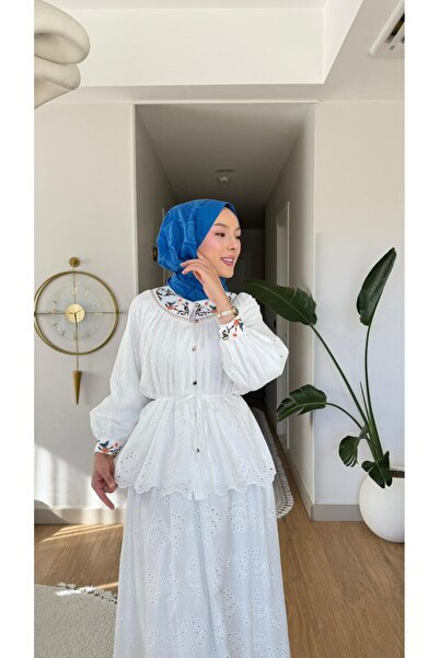 NİLNUR MODA طقم فستو مطرز بالأنجل من نيو سيزون مبطن