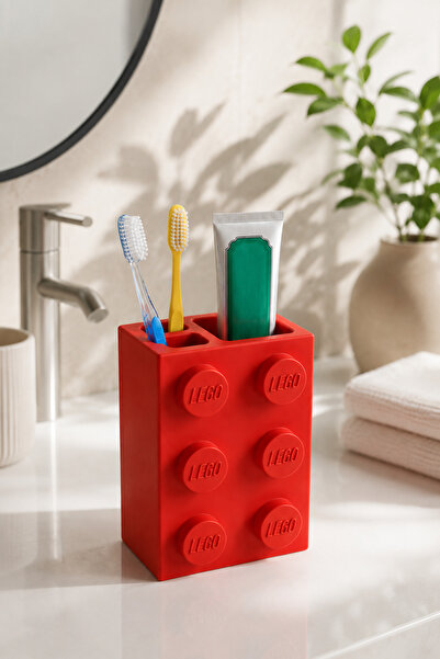 PRİNTELLA LEGO Diş Fırçalığı Çocuk ve Yetişkinlere Özel Eğlenceli Banyo Düzen...