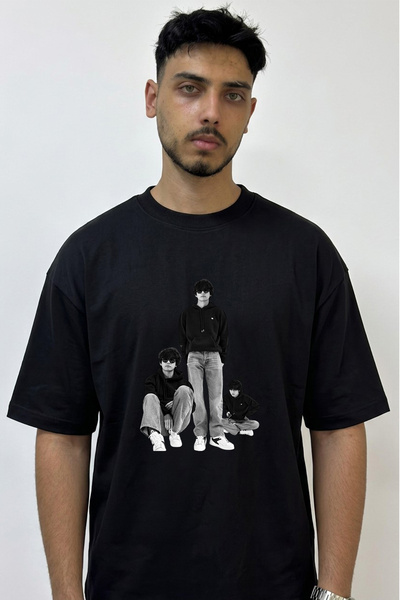 Anetos Kim Taehyung_1 Design Printed Oversize Black T-Shirt
