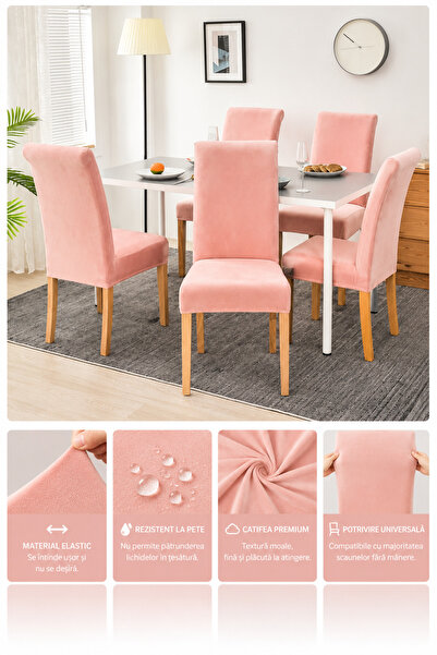 delfin HomeRoy Huse Catifea pentru Scaune – Set 6 Bucăți