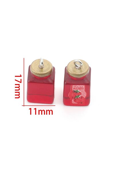 Choice 10pcs 10pcs Simulation Strawberry Jam Resin Charms Cute 3D Bottle Pend...