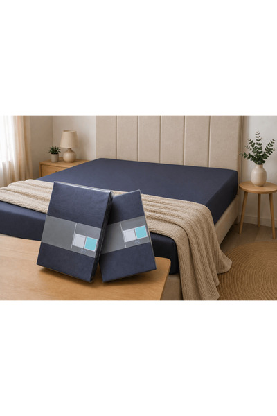 OEM 1+1 Husă de pat cu elastic 160x200x25cm bumbac tricotat Gri închis