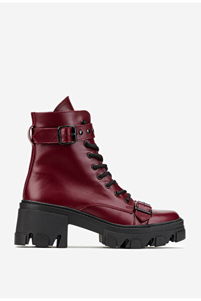Dasha Ghete dama din piele naturala burgundy accesorizate