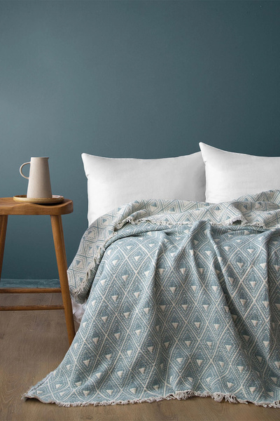 İssimo Home Levone Mint Müslin Tek Kişilik Yatak Örtüsü (170*220 cm)