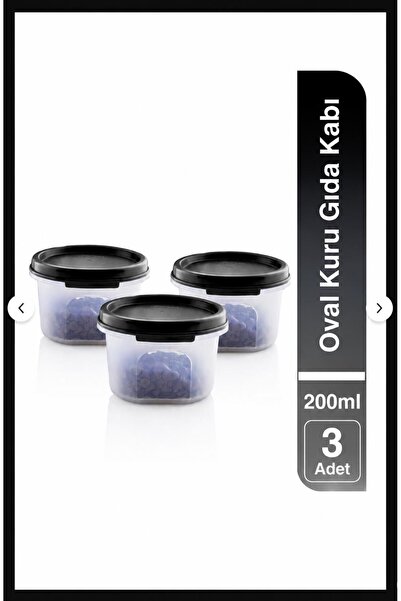 Tupperware Oval Bakliyat Ve Kuru Gıda Saklama Kabı 200 ml 3'lü Set