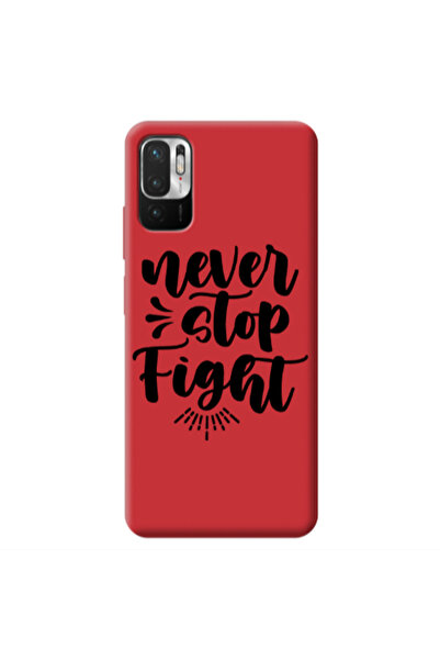 Other Xiaomi Redmi Note 10 Pro 5G Never stop fight Red Colored Silicone TPU Θήκη