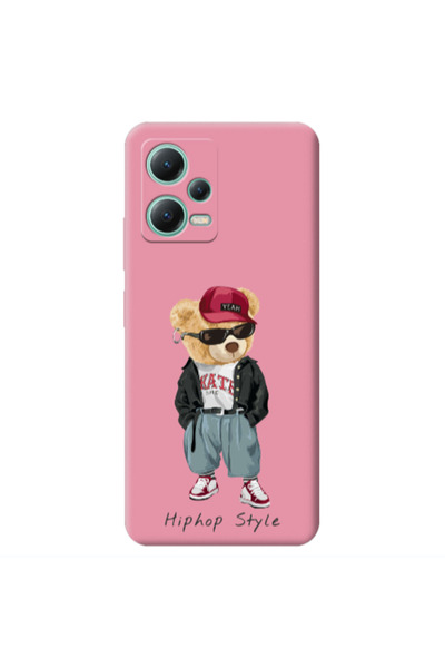 Other Xiaomi Redmi Note 12 Pro 5G Hip hop style Pink Colored Silicone TPU Θήκη