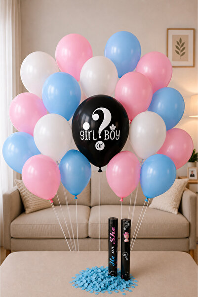 HAPPYLOOPPARTY Boy or Girl Gender Reveal Party? Male? Girl & Boy Foil Balloon...