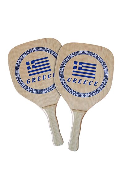 Summertiempo Ρακέτες Ξύλινες Παραλίας Greece ~410gr/Ρακέτα, ~570cm², 40x22x1,...
