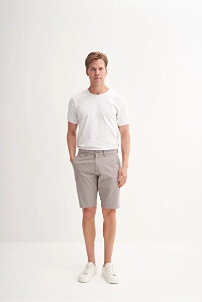 Cazador Slim Fit Bermuda Kısa Dar Paça Şort 6015 Gri