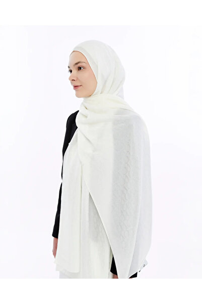 Valentino Orlandi Alia Jacquard 60% Lyocell 40% Bumbac Șal-2_Altroace Alb