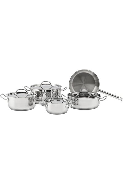 ELLE HOME 9 Piece Stainless Steel Cookware Set - 5 Ply Casseroles and Fry Pan...