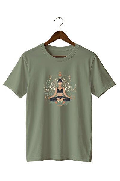 WİDİ Lotus Flower Printed T-Shirt Sportswear Yoga Pilates T-Shirt