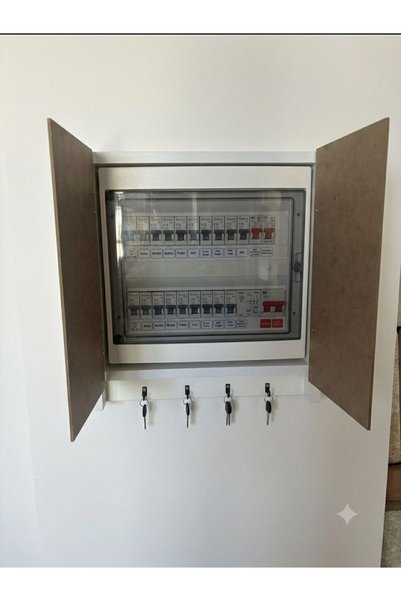 BayMob Elektrik Pano Düzenleyici Duvar Düzenleyici Ahşap Şartel Kutusu Saklayıcı