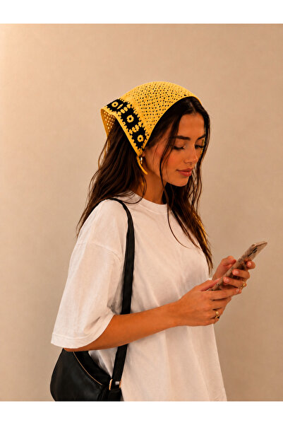DM DİLAN MODA باندانا نسائية محبوكة بالكروشيه / وشاح متعدد الاستخدامات للخصر