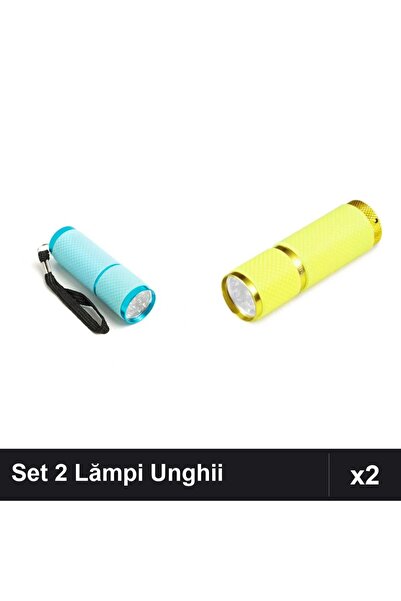 NAİLS Set 2 Lămpi LED Mini Lanternă 9 Becuri pentru Uscare Unghii Gel Manichiură