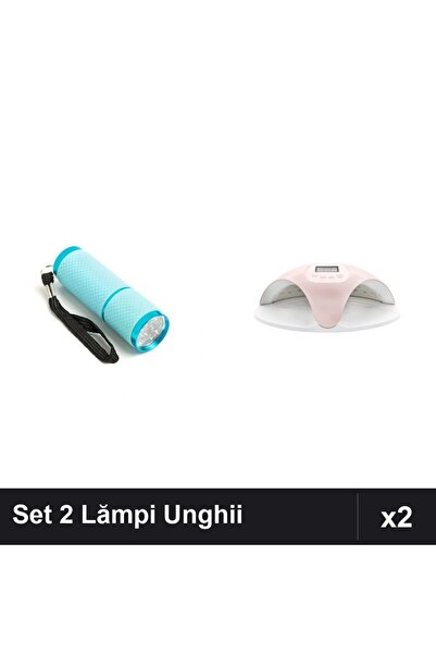 NAİLS Set 2 Lămpi UV/LED Unghii: Lanternă Mini 9 Becuri + Profesională 48W cu...