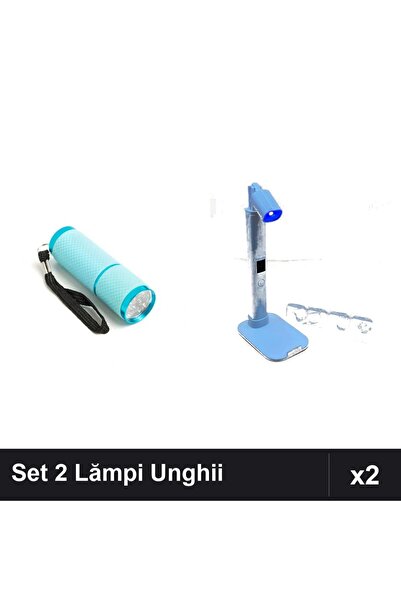 NAİLS Set 2 Lămpi UV/LED Manichiură: Lanternă Mini 9 Becuri + Lampă pe Suport...