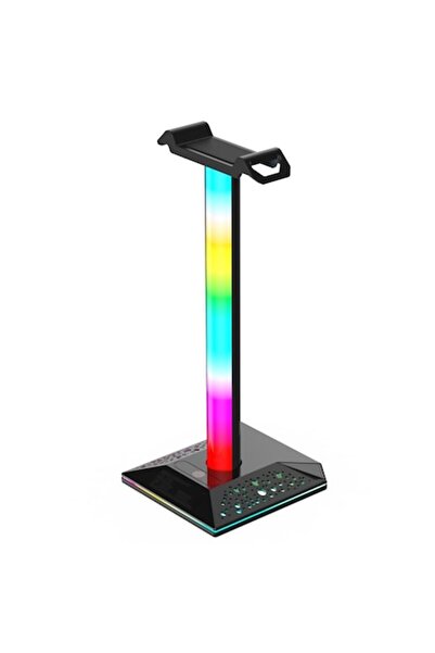 SHAOKE Suport pentru căști de gaming, RGB, 2xUSB, 1x3.5mm Audio Jack, bază an...