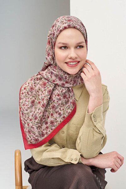 Silk Home Velora Scarf Modern Flora Dried Rose 90X90